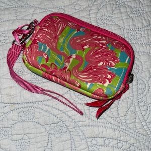 Lilly Pulitzer zip around padded wallet flamingo print